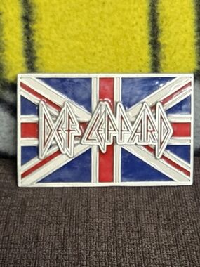 Def Leppard Union Jack Enamel Belt Buckle